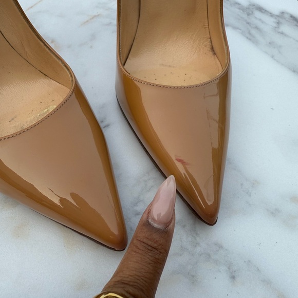Preowned Authentic Christian Louboutin Nude Patent So Kates 120mm sz 41 - Picture 10 of 17